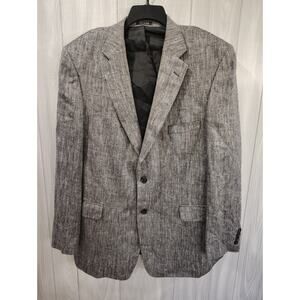Stafford 100% Silk Men's Sport Coat 46L Salt & Pepper Church Business Preppy
